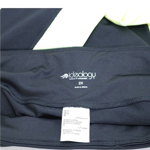 Ideology Womens Plus Size Colorblock Cropped Leggings-Womens 2X-Noir Barbell-NWT - Picture 2 of 11